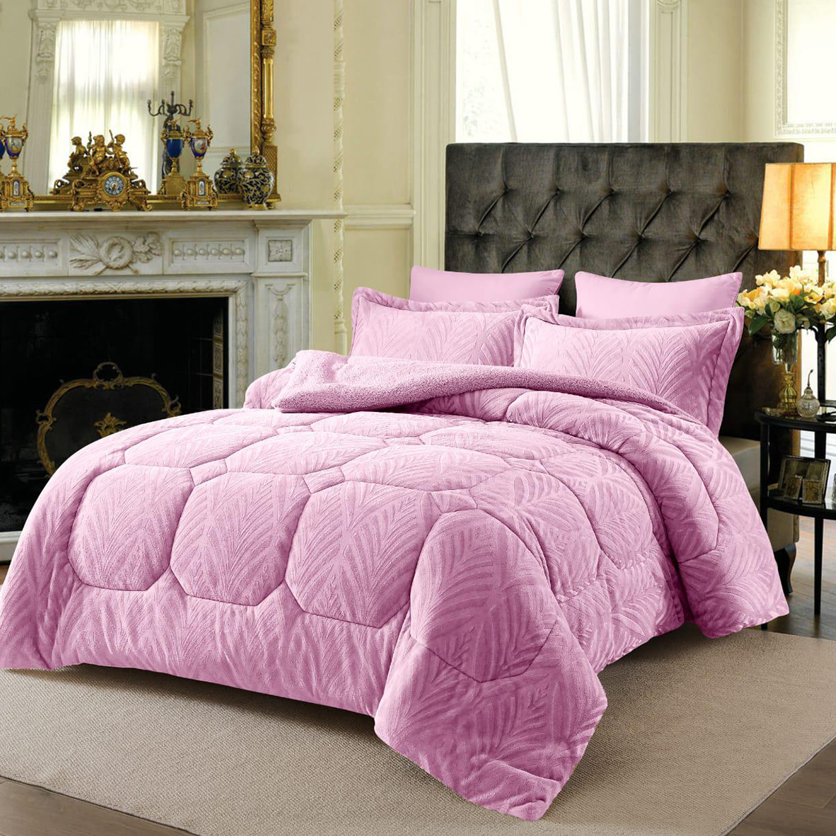 كوفرلي فرو شتوي موهير متوفر بمقاسين كينغ (3 قطع) ومفرد ونصف (قطعتان)