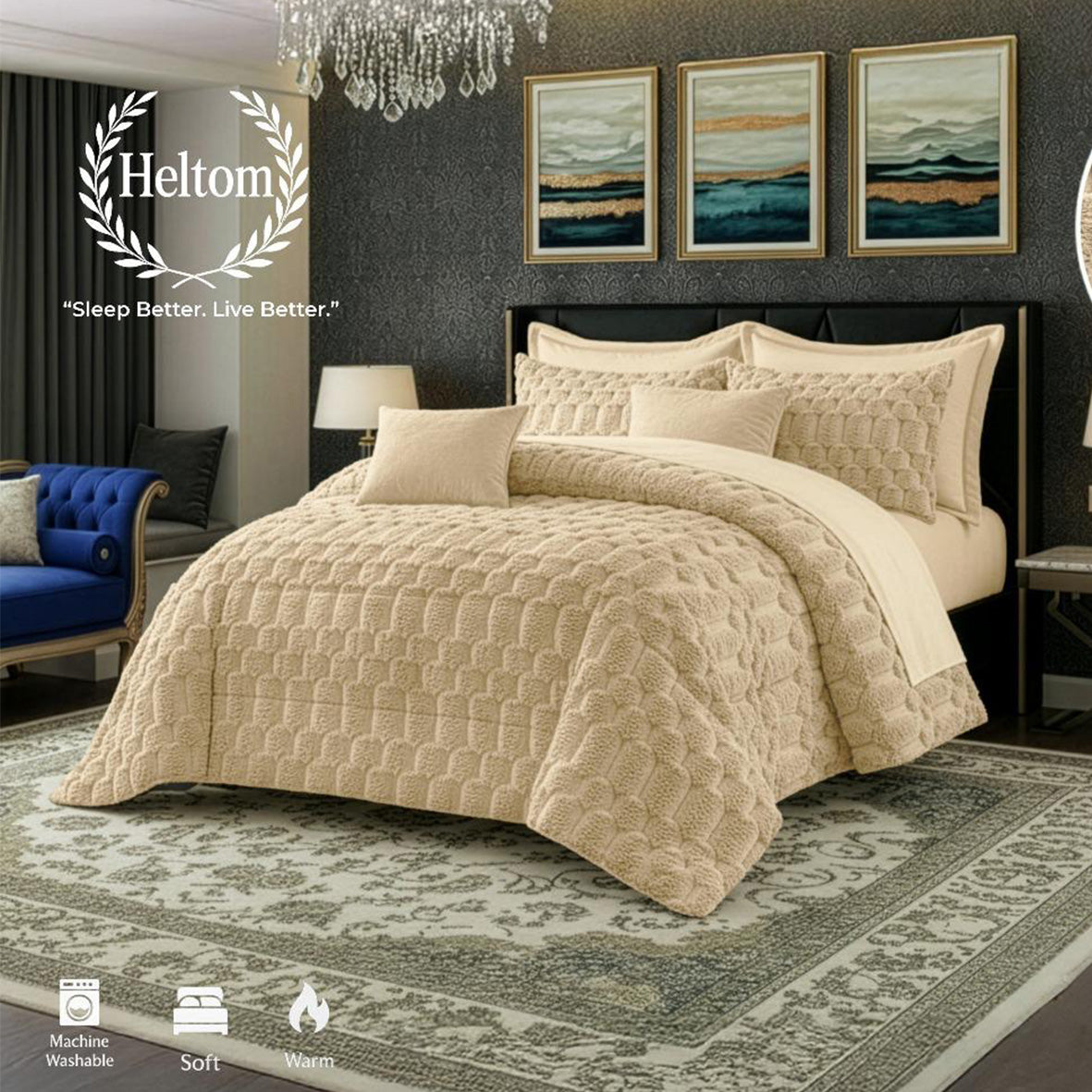 Winter mohair coverlet fur Jacquard heavy – King size