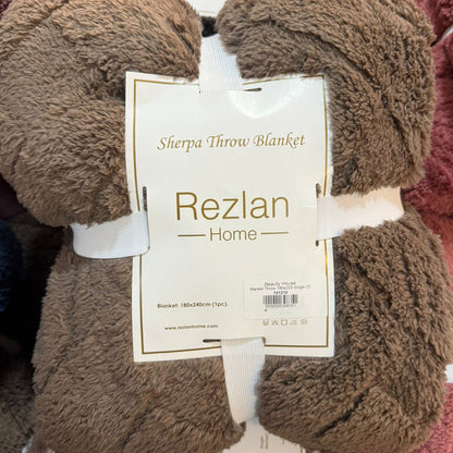 Sherpa Blanket Premium Fur-Lined Winter Blanket Available in Single Half & Double