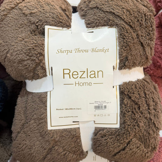 Sherpa Blanket Premium Fur-Lined Winter Blanket Available in Single Half & Double