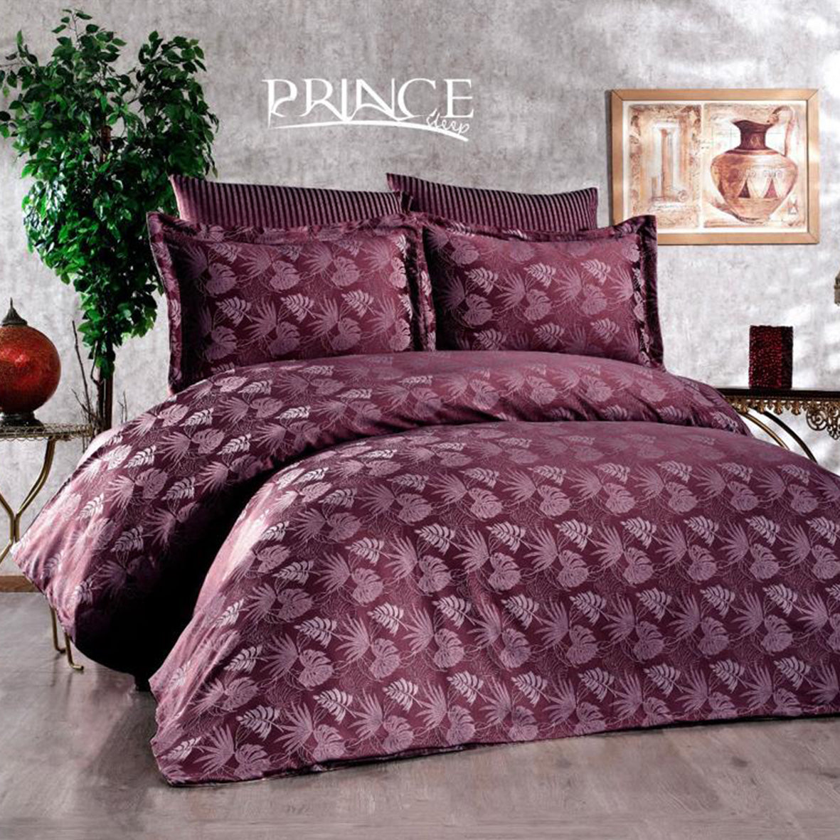 Bed set Cotton 100% Jacquard Available in king size 6Pcs