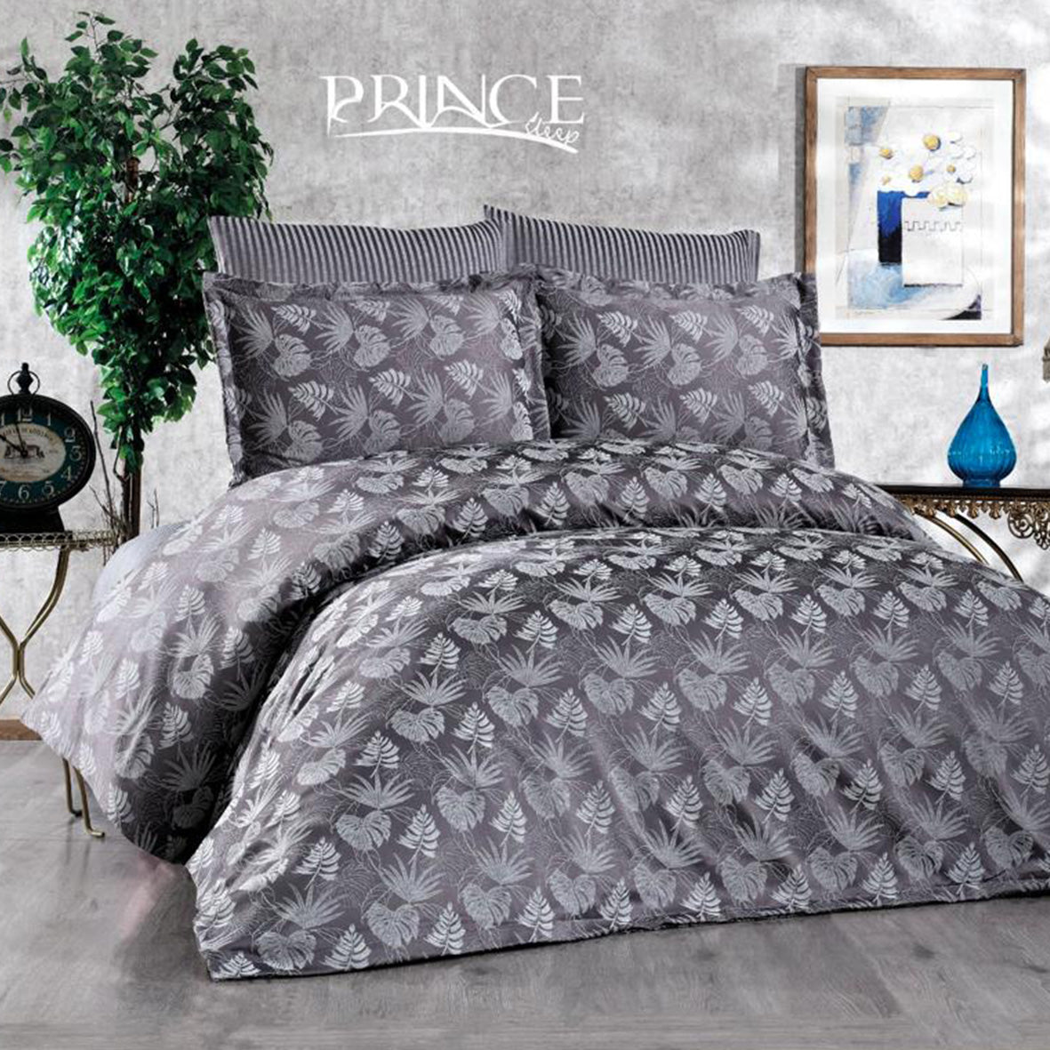 Bed set Cotton 100% Jacquard Available in king size 6Pcs