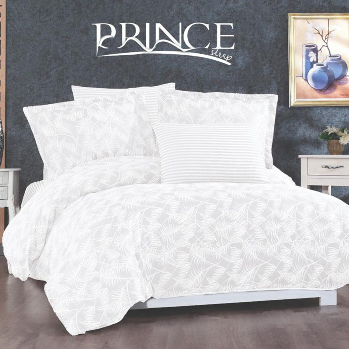 Bed set Cotton 100% Jacquard Available in king size 6Pcs