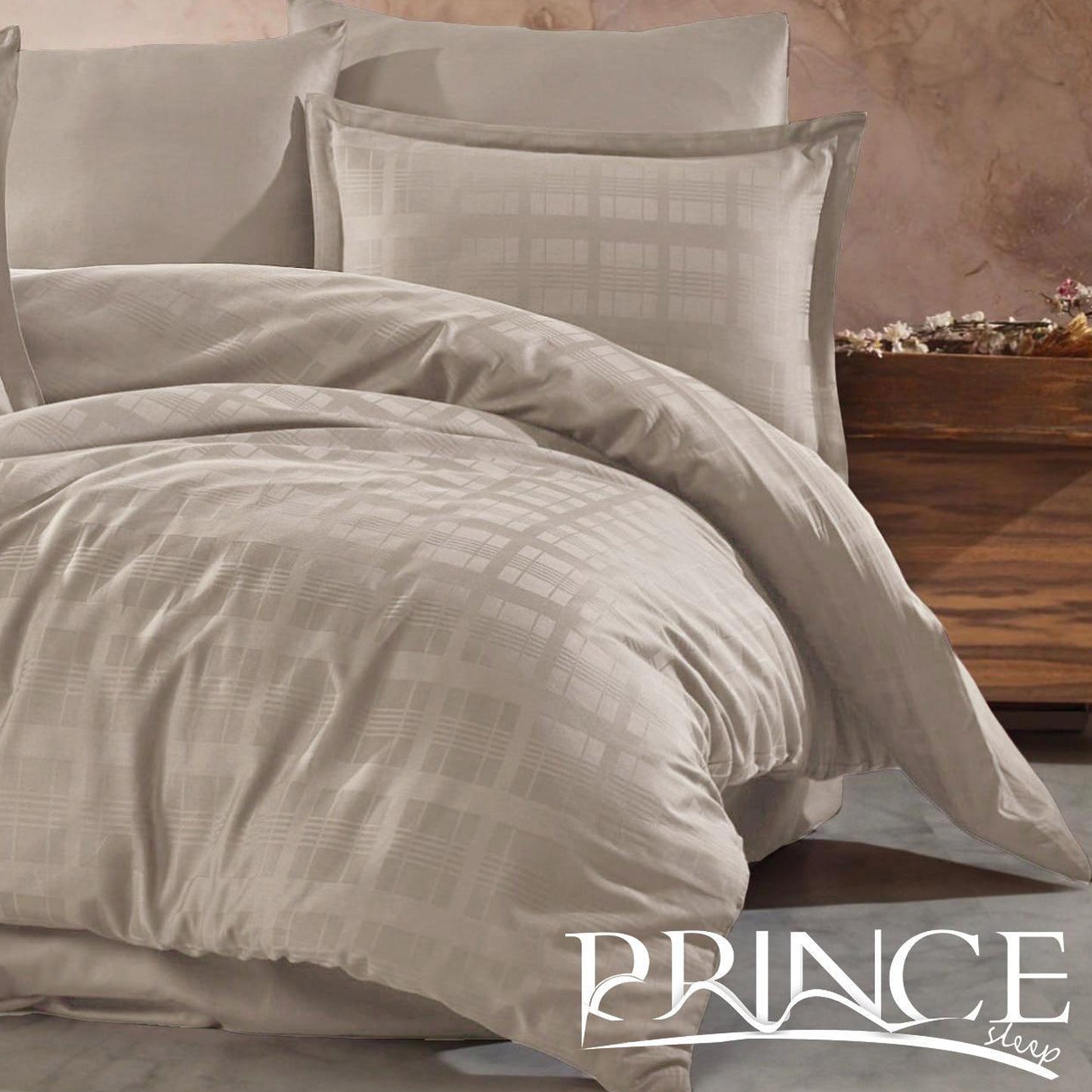 Bed set | Cotton 100% Jacquard | Available in 3 Sizes | Single half 3 pieces | Double size 4 pieces | King size 4 pieces