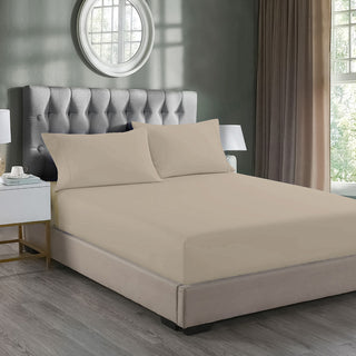Microfiber Fitted Sheets – Light Brown