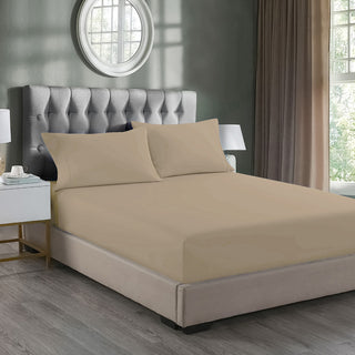 Microfiber Fitted Sheets – Beige