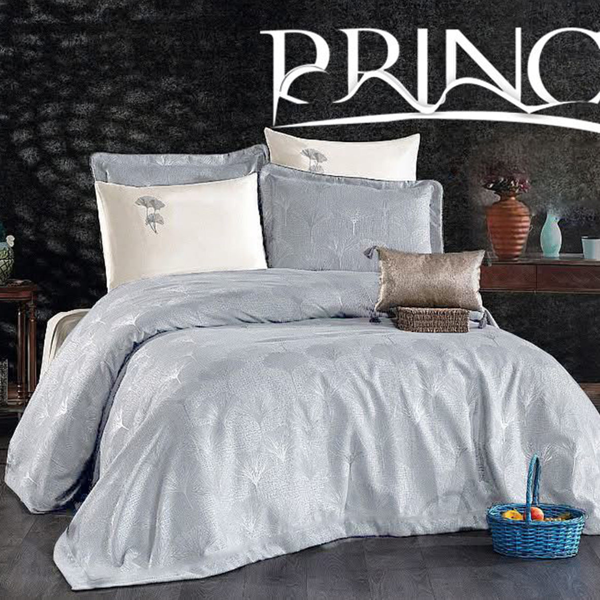 Bridal bed set collection pique 100% Cotton Jacquard King size 6Pcs