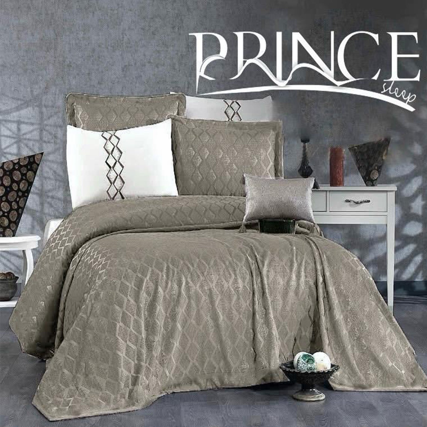 Piqué Bed Set | Cotton 100% | Bridal | King Size | 6 Pieces