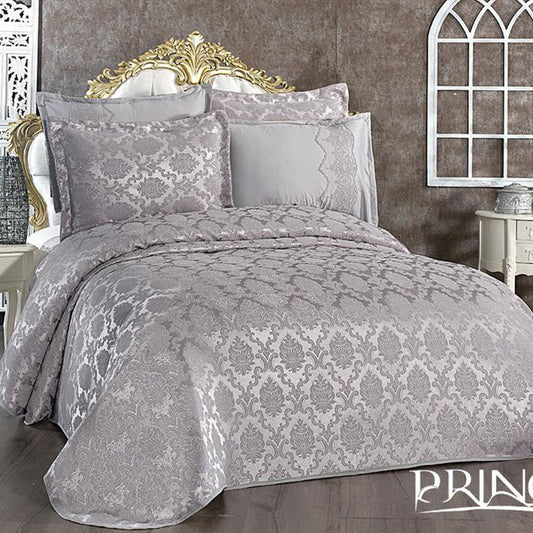 Bridal bed set collection pique 100% Cotton Jacquard King size 6Pcs