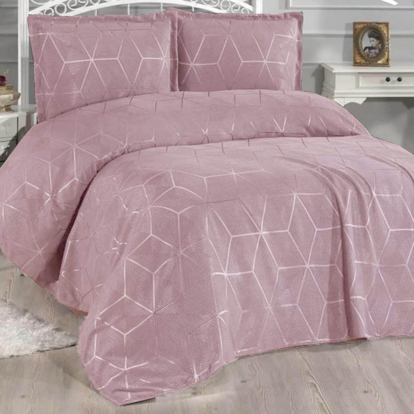 Piqué Bed Set | Cotton Feel | Bridal | King Size | 4 Pieces