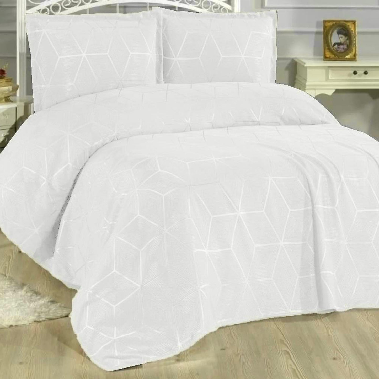 Piqué Bed Set | Cotton Feel | Bridal | King Size | 4 Pieces