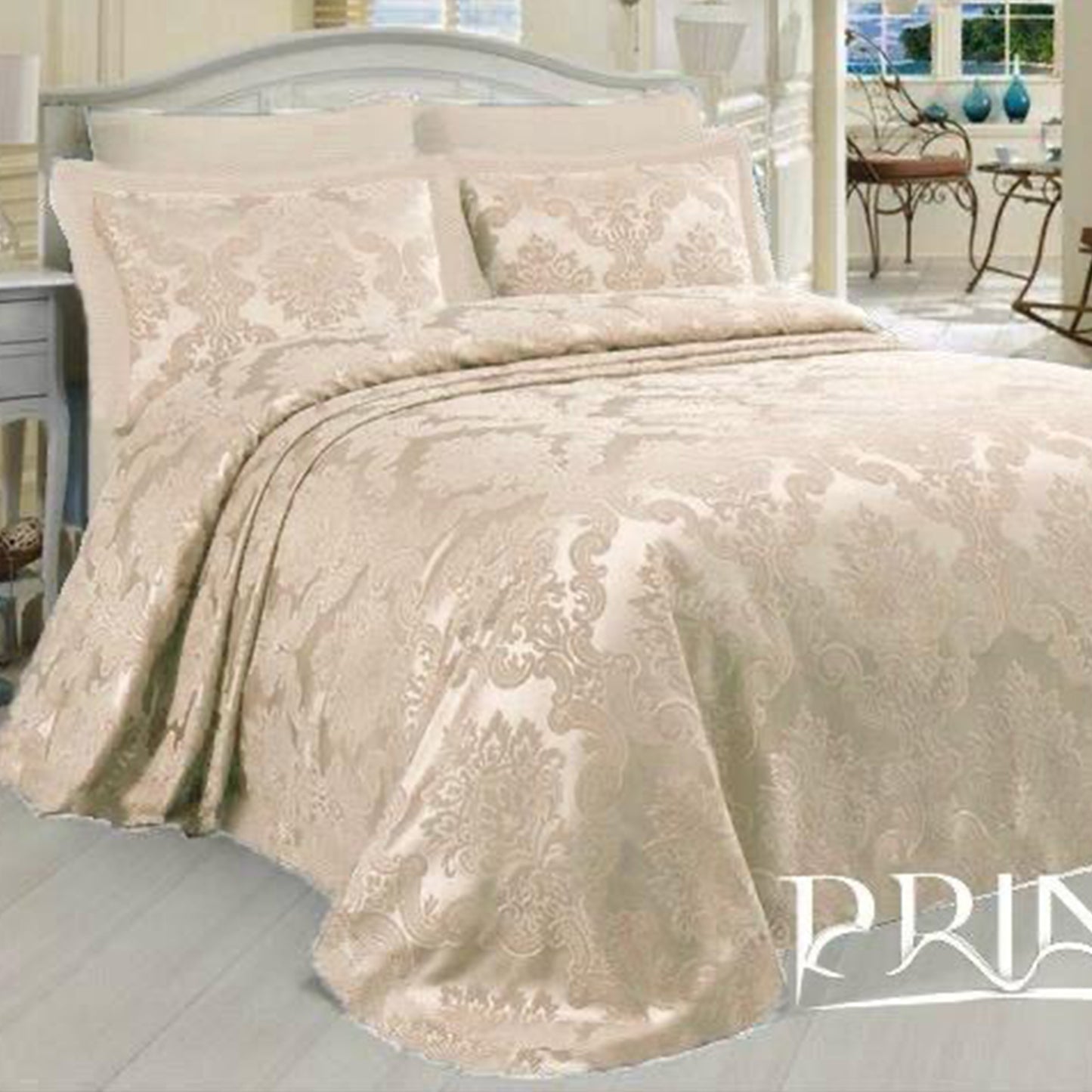 Piqué Bed Set | Cotton 100% | Bridal | King Size | 6 Pieces