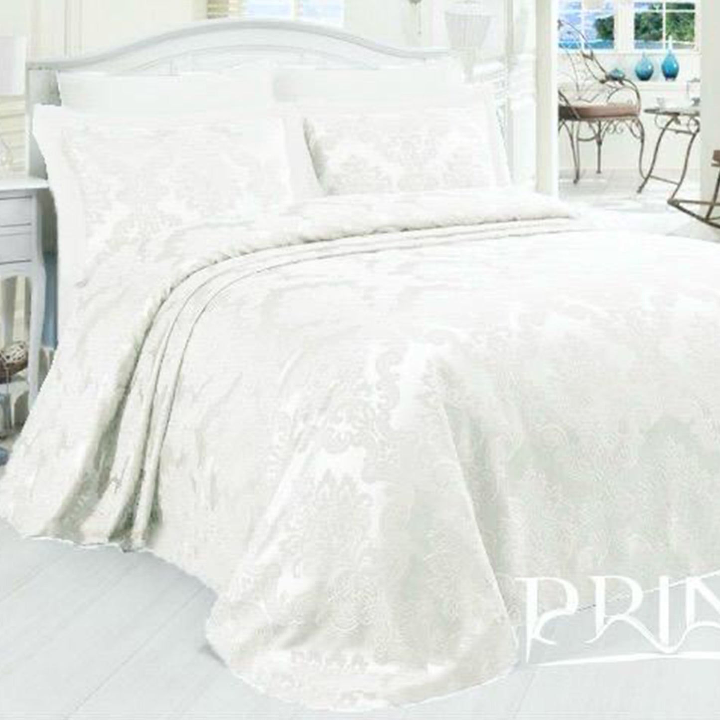 Piqué Bed Set | Cotton 100% | Bridal | King Size | 6 Pieces