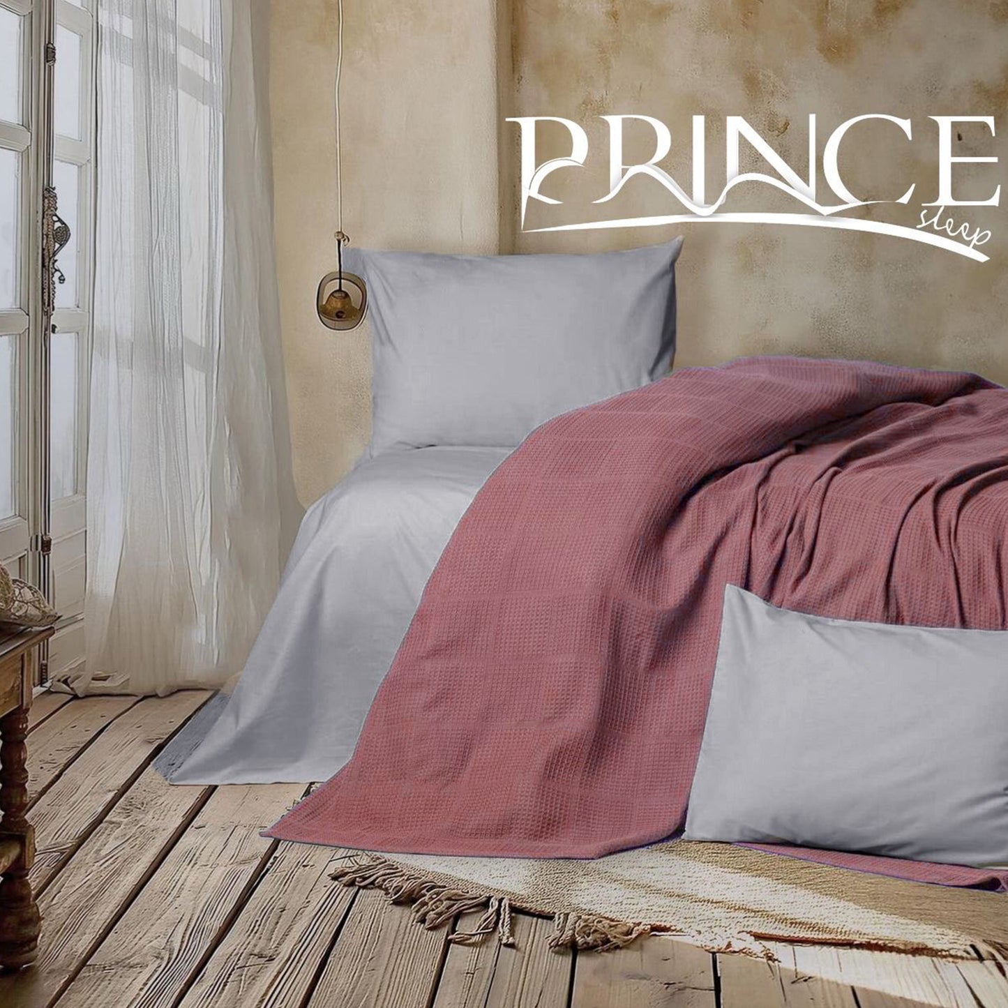 Piqué Bed Cover | Turkish Cotton 100% | Soft & Wash-Safe | Available in 2 Sizes