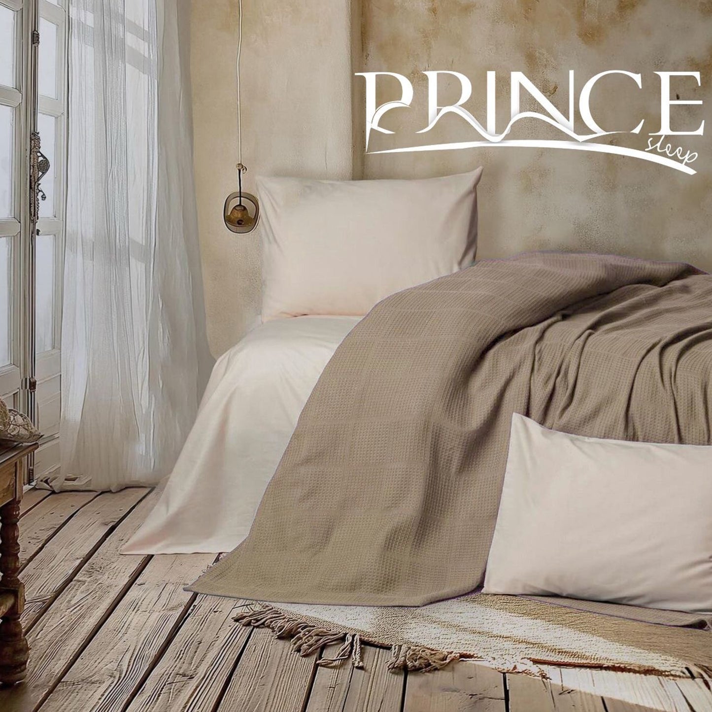 Piqué Bed Cover | Turkish Cotton 100% | Soft & Wash-Safe | Available in 2 Sizes