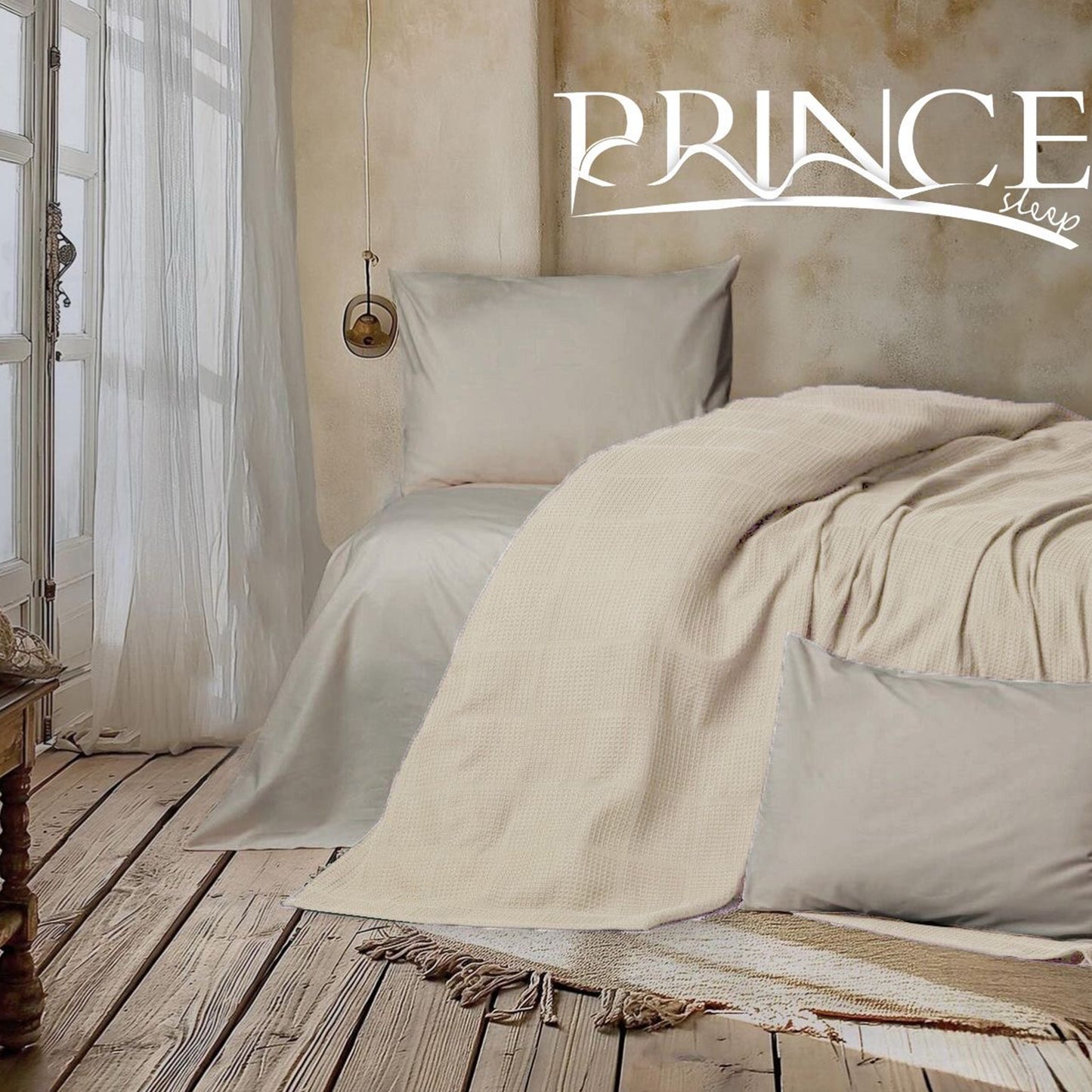 Piqué Bed Cover | Turkish Cotton 100% | Soft & Wash-Safe | Available in 2 Sizes