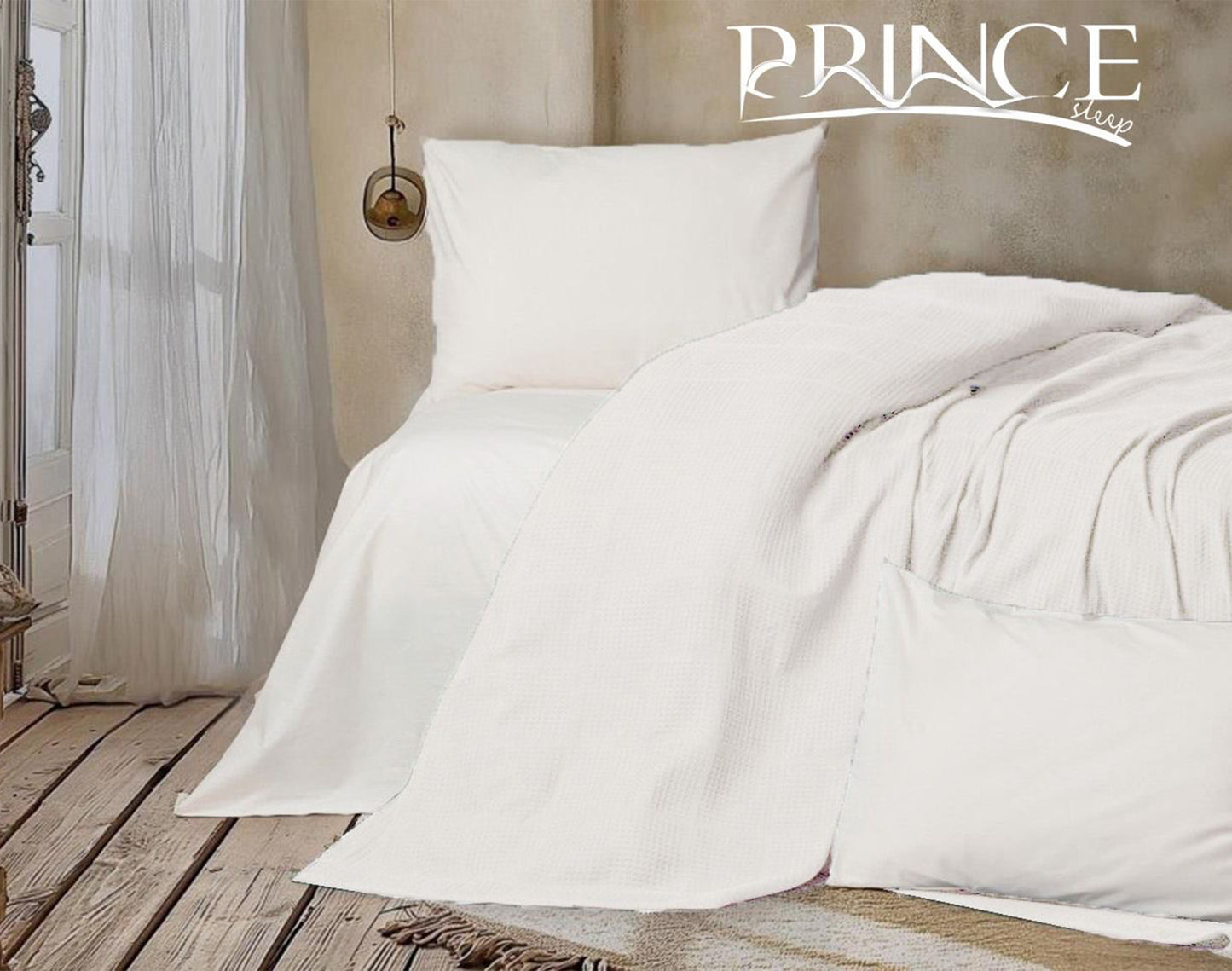 Piqué Bed Cover | Turkish Cotton 100% | Soft & Wash-Safe | Available in 2 Sizes