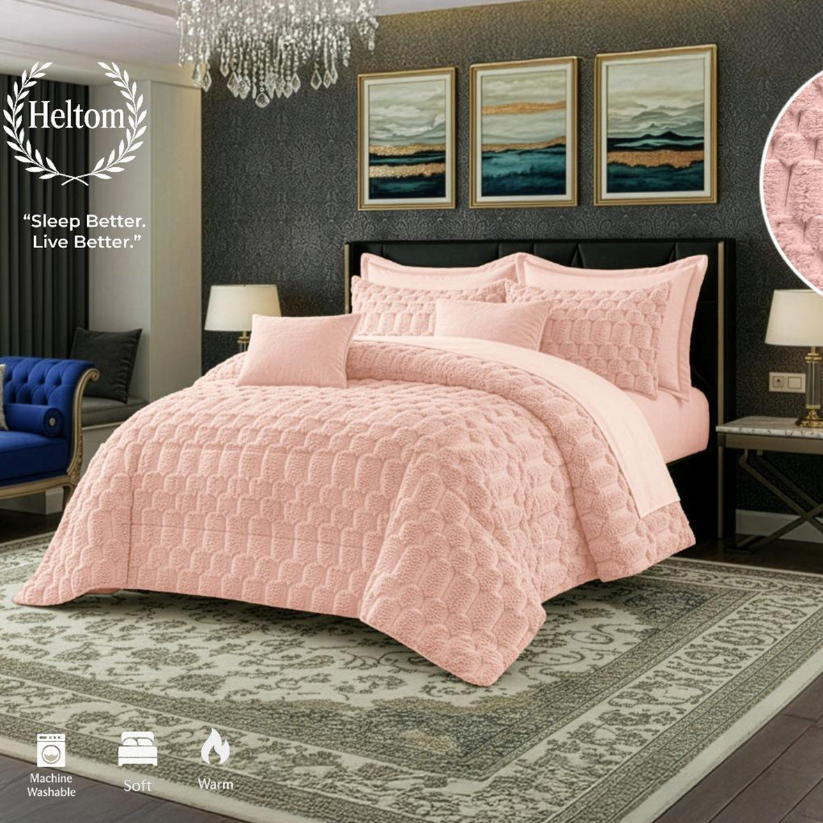 Winter mohair coverlet fur Jacquard heavy – King size