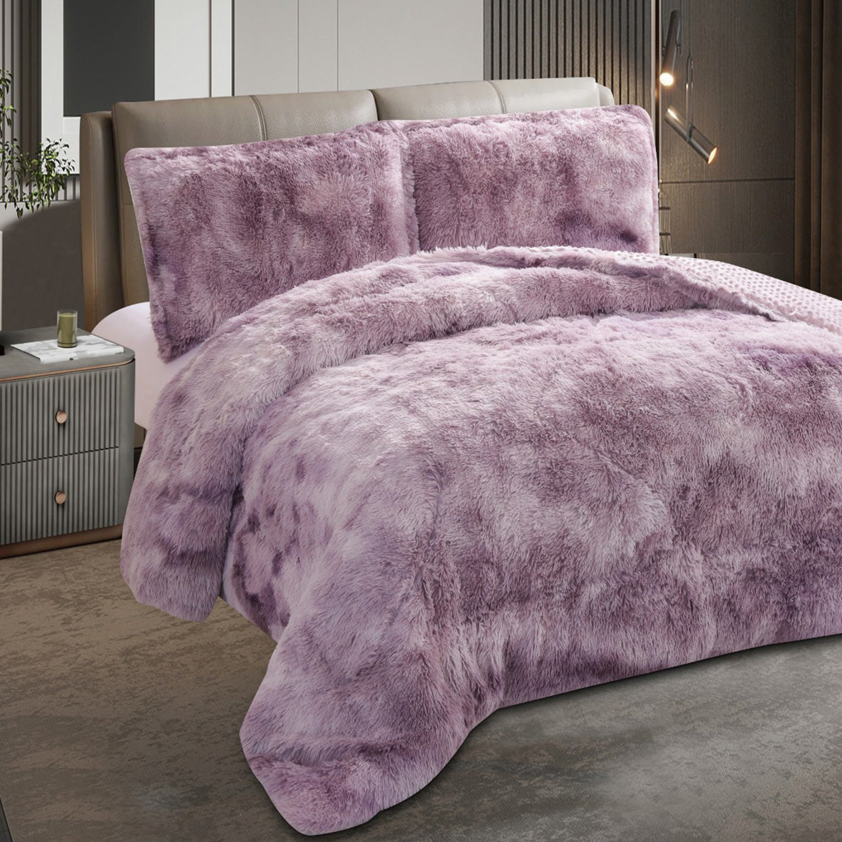 Winter Coverlet Shaggy – Available in Two Sizes (Lilac)