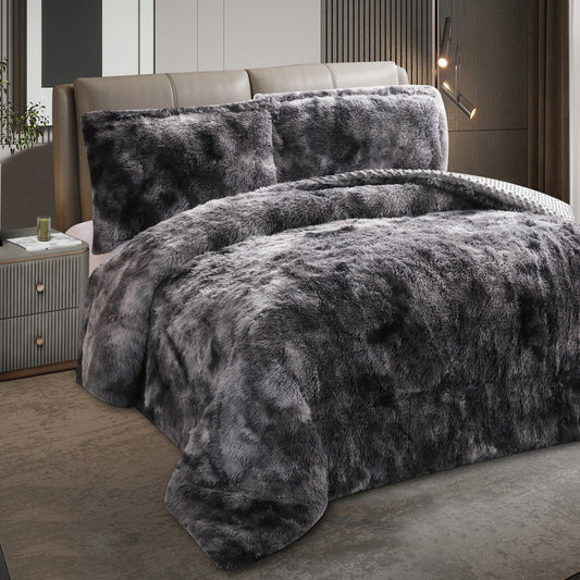 Winter Coverlet Shaggy – Available in Two Sizes (Dark Gray)