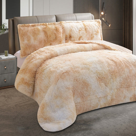 Winter Coverlet Shaggy – Available in Two Sizes (Light Beige)