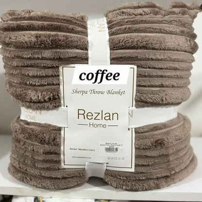 Sherpa Blanket Premium Fur-Lined Winter Blanket Available in Single Half & Double
