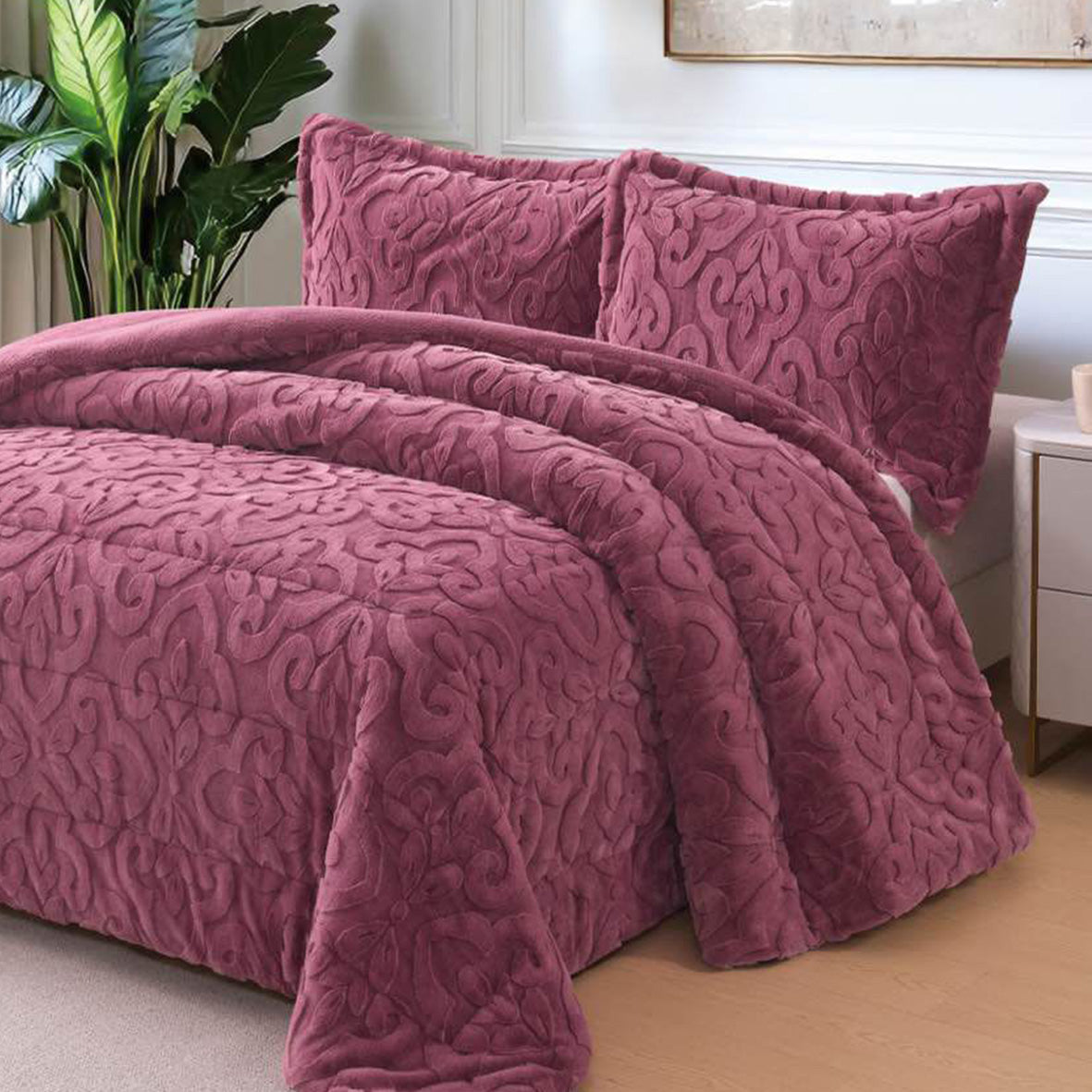 Rabbit Fur Jacquard Coverlet Premium Quality Available in Single Half & king Sizes
