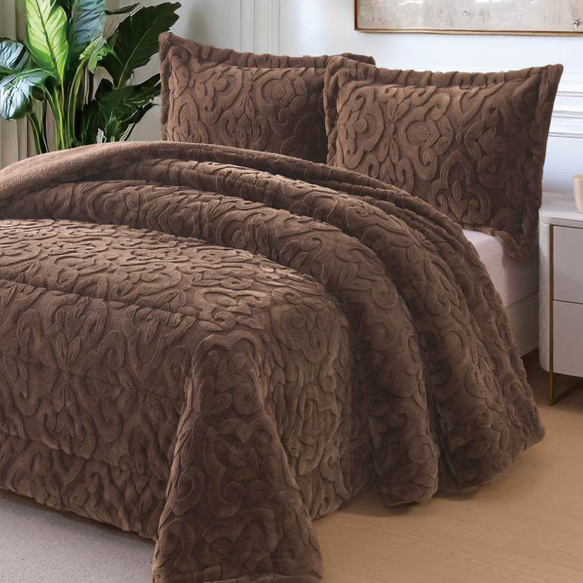 Rabbit Fur Jacquard Coverlet Premium Quality Available in Single Half & king Sizes