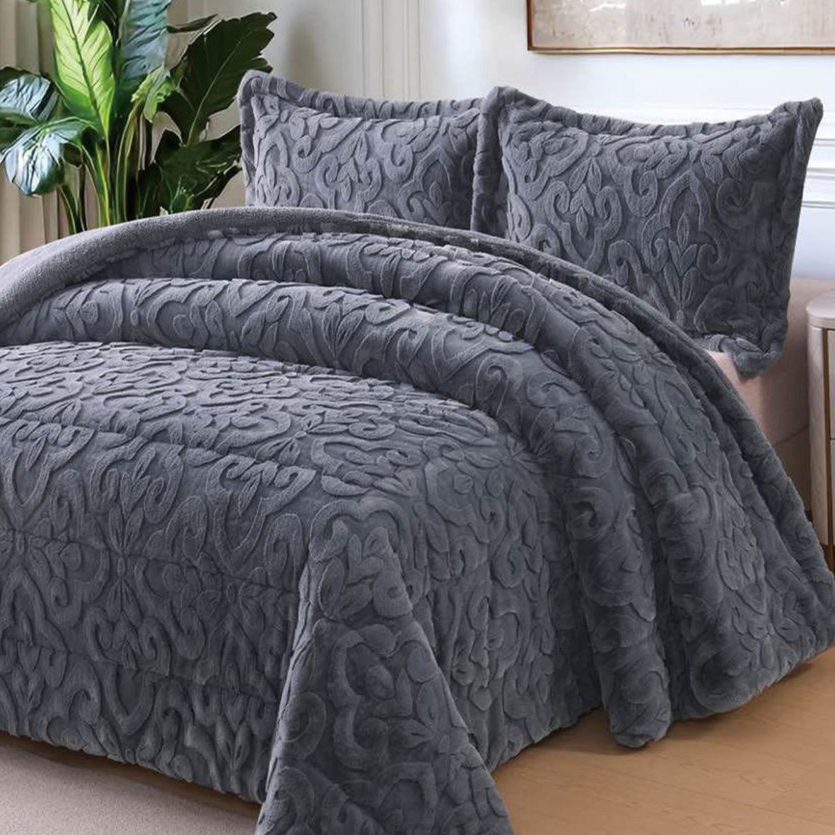 Rabbit Fur Jacquard Coverlet Premium Quality Available in Single Half & king Sizes