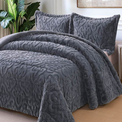Rabbit Fur Jacquard Coverlet Premium Quality Available in Single Half & king Sizes