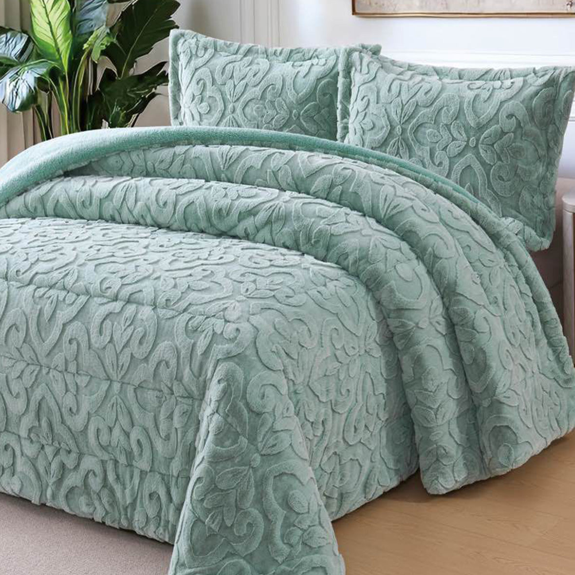 Rabbit Fur Jacquard Coverlet Premium Quality Available in Single Half & king Sizes
