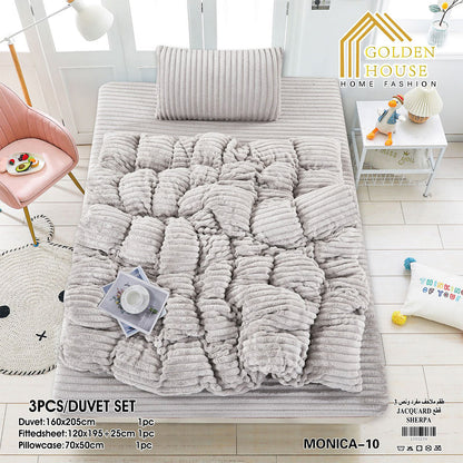 Winter Bed Set Mohair Fabric Soft & Warm Available in Single Half 3 Pieces
