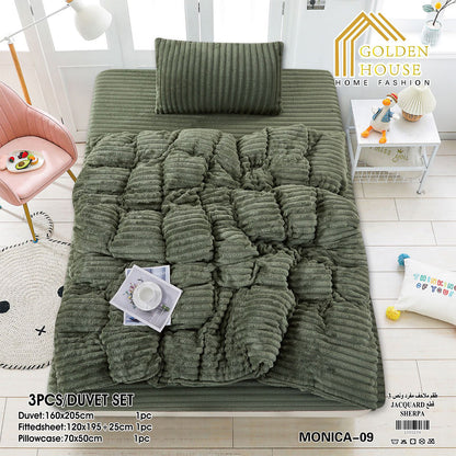 Winter Bed Set Mohair Fabric Soft & Warm Available in Single Half 3 Pieces