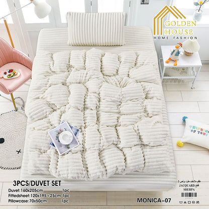 Winter Bed Set Mohair Fabric Soft & Warm Available in Single Half 3 Pieces