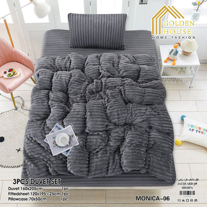 Winter Bed Set Mohair Fabric Soft & Warm Available in Single Half 3 Pieces