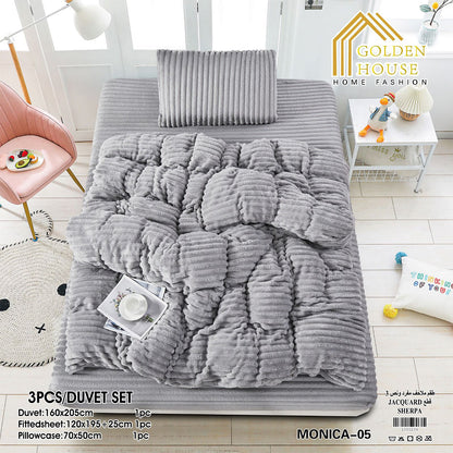 Winter Bed Set Mohair Fabric Soft & Warm Available in Single Half 3 Pieces