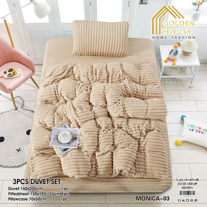 Winter Bed Set Mohair Fabric Soft & Warm Available in Single Half 3 Pieces