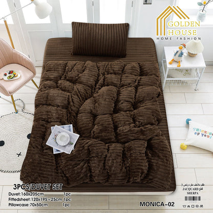 Winter Bed Set Mohair Fabric Soft & Warm Available in Single Half 3 Pieces