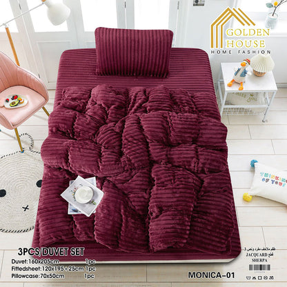 Winter Bed Set Mohair Fabric Soft & Warm Available in Single Half 3 Pieces