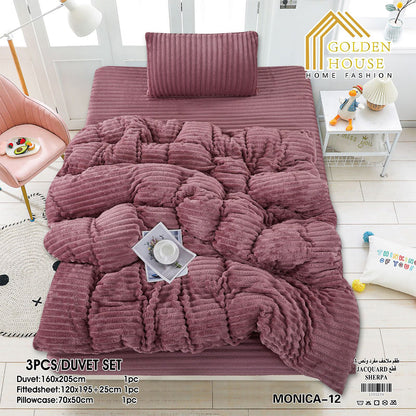 Winter Bed Set Mohair Fabric Soft & Warm Available in Single Half 3 Pieces