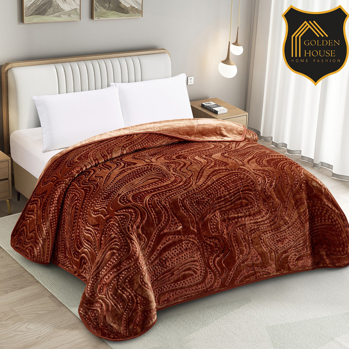 Sherpa Jacquard Quilted Blanket