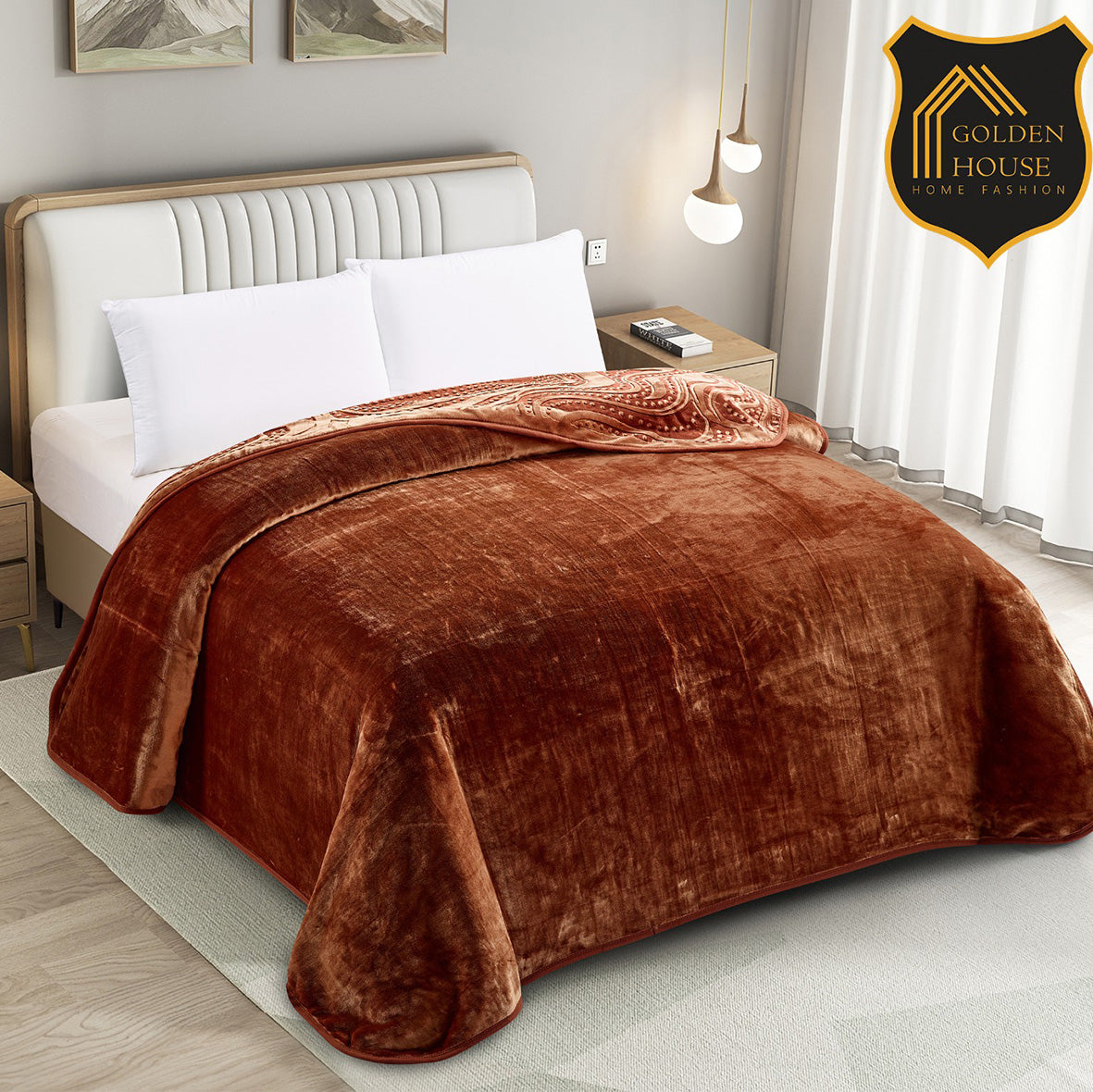 Blanket mohair cloudy fabric