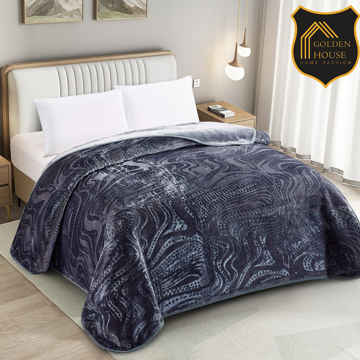 Sherpa Jacquard Quilted Blanket