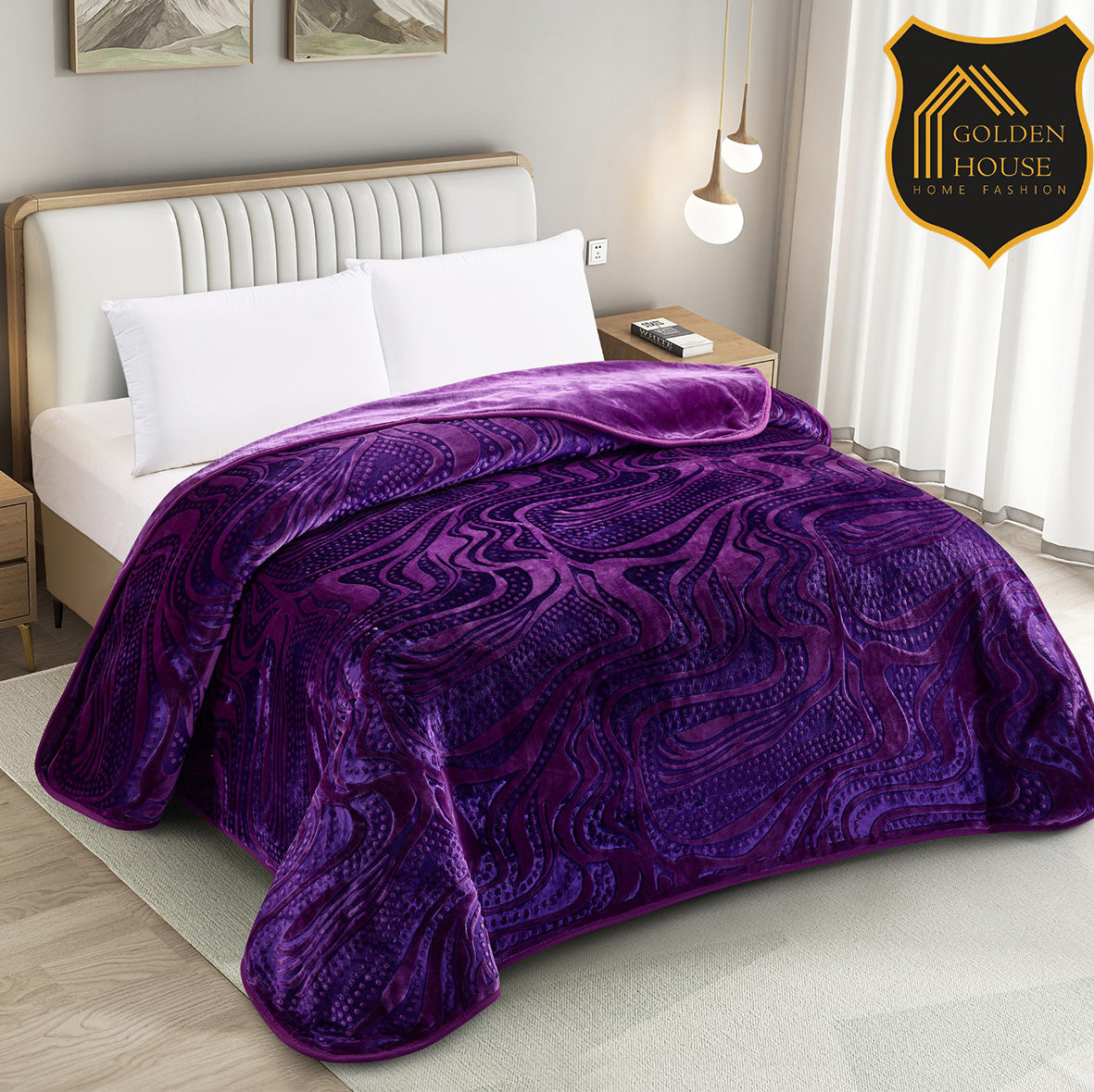 Sherpa Jacquard Quilted Blanket