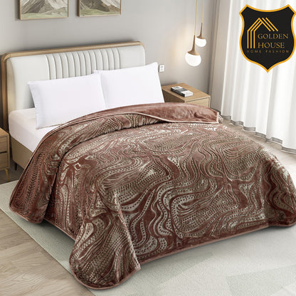 Sherpa Jacquard Quilted Blanket