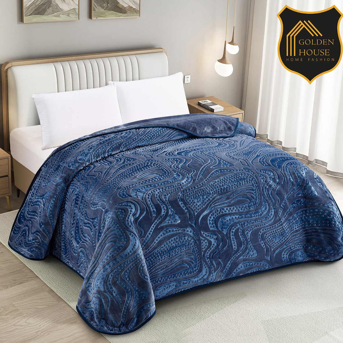 Sherpa Jacquard Quilted Blanket