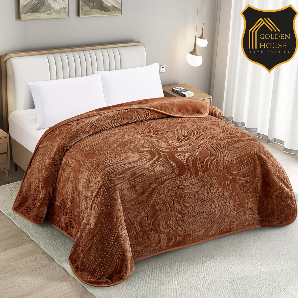 Sherpa Jacquard Quilted Blanket