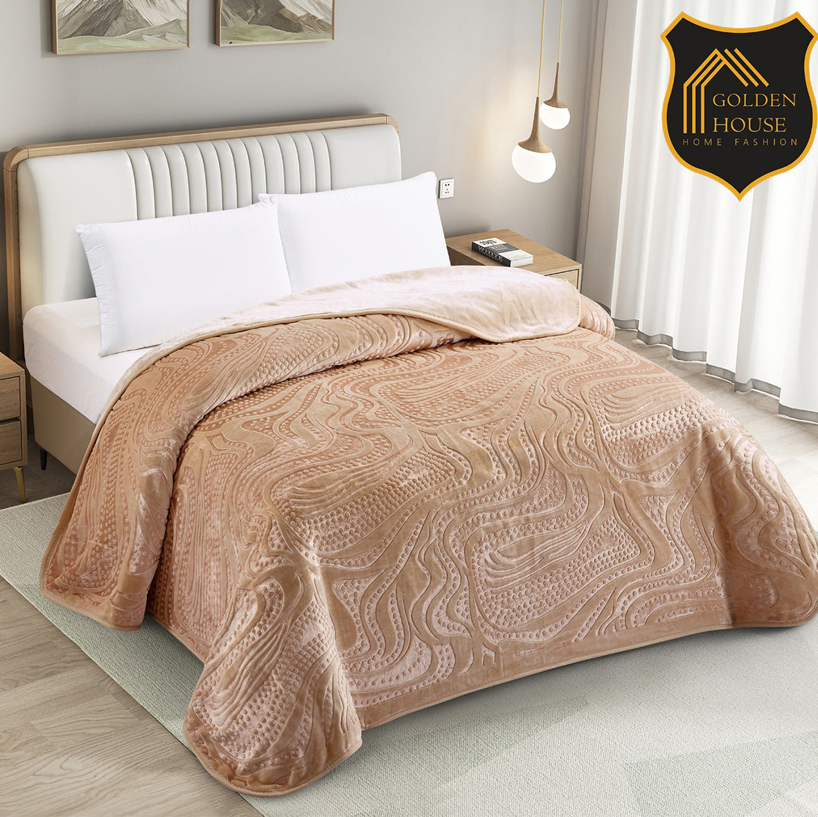 Sherpa Jacquard Quilted Blanket