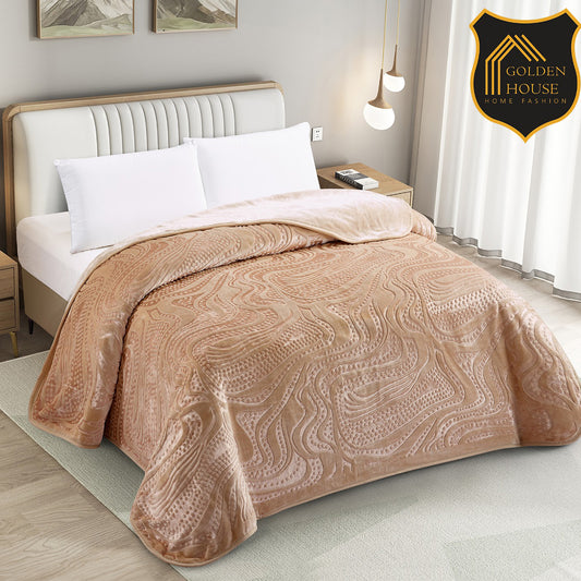 Sherpa Jacquard Quilted Blanket