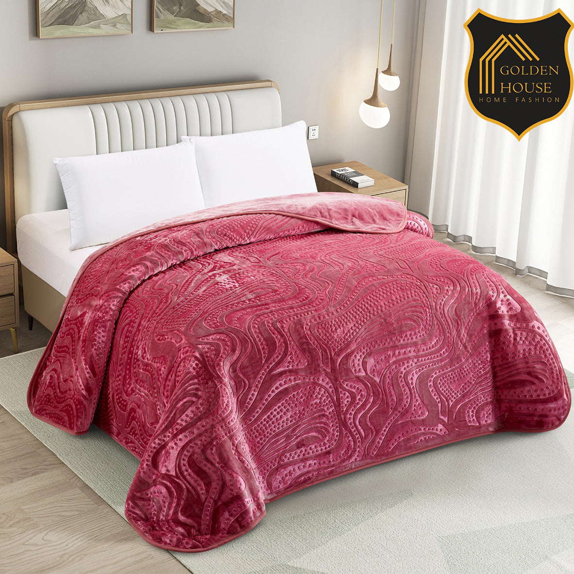 Sherpa Jacquard Quilted Blanket